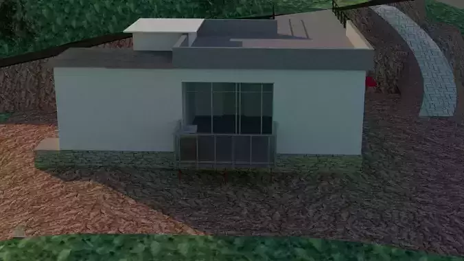 exterior house on side of hill