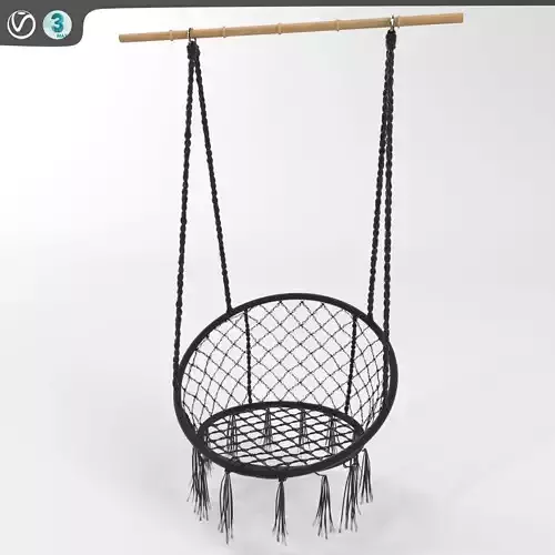 Black Macrame Hanging Chair