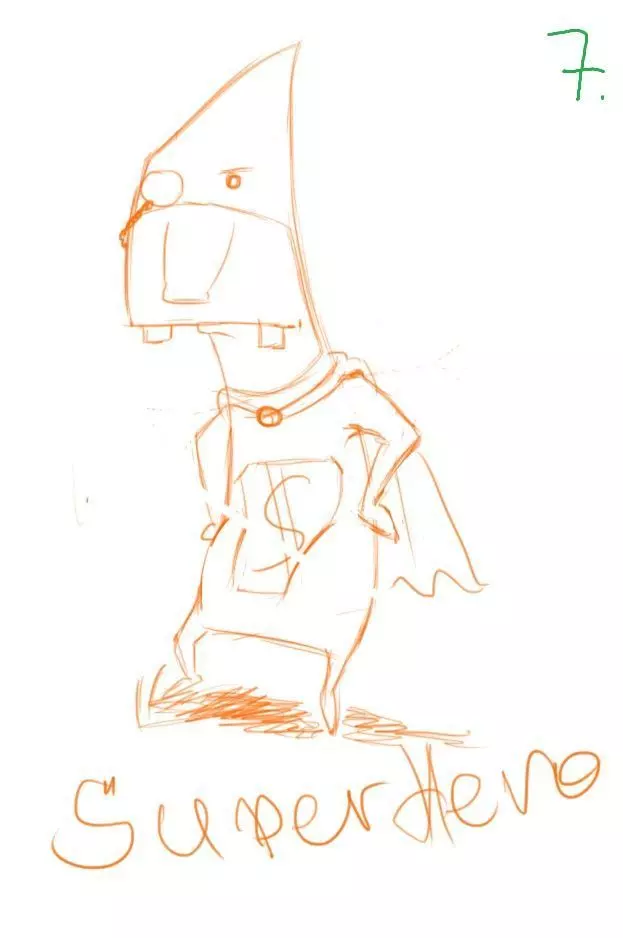 Herot sketch of superhero Free 3D print model
