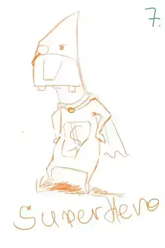 Herot sketch of superhero