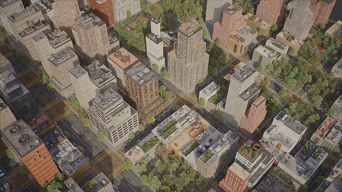Realistic City R2 MAYA Low-poly 3D model 7