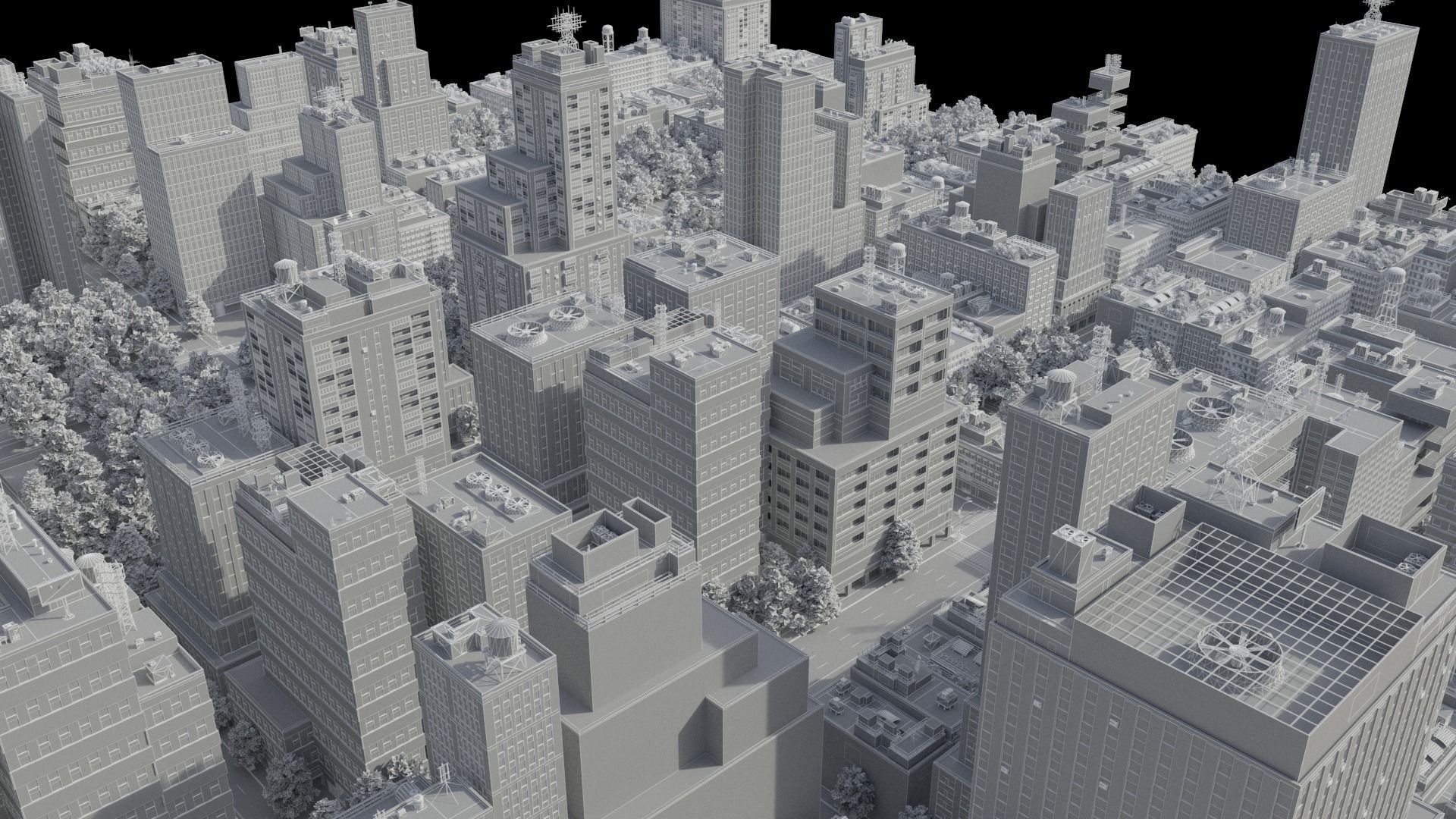 Realistic City R2 MAYA Low-poly 3D model_40
