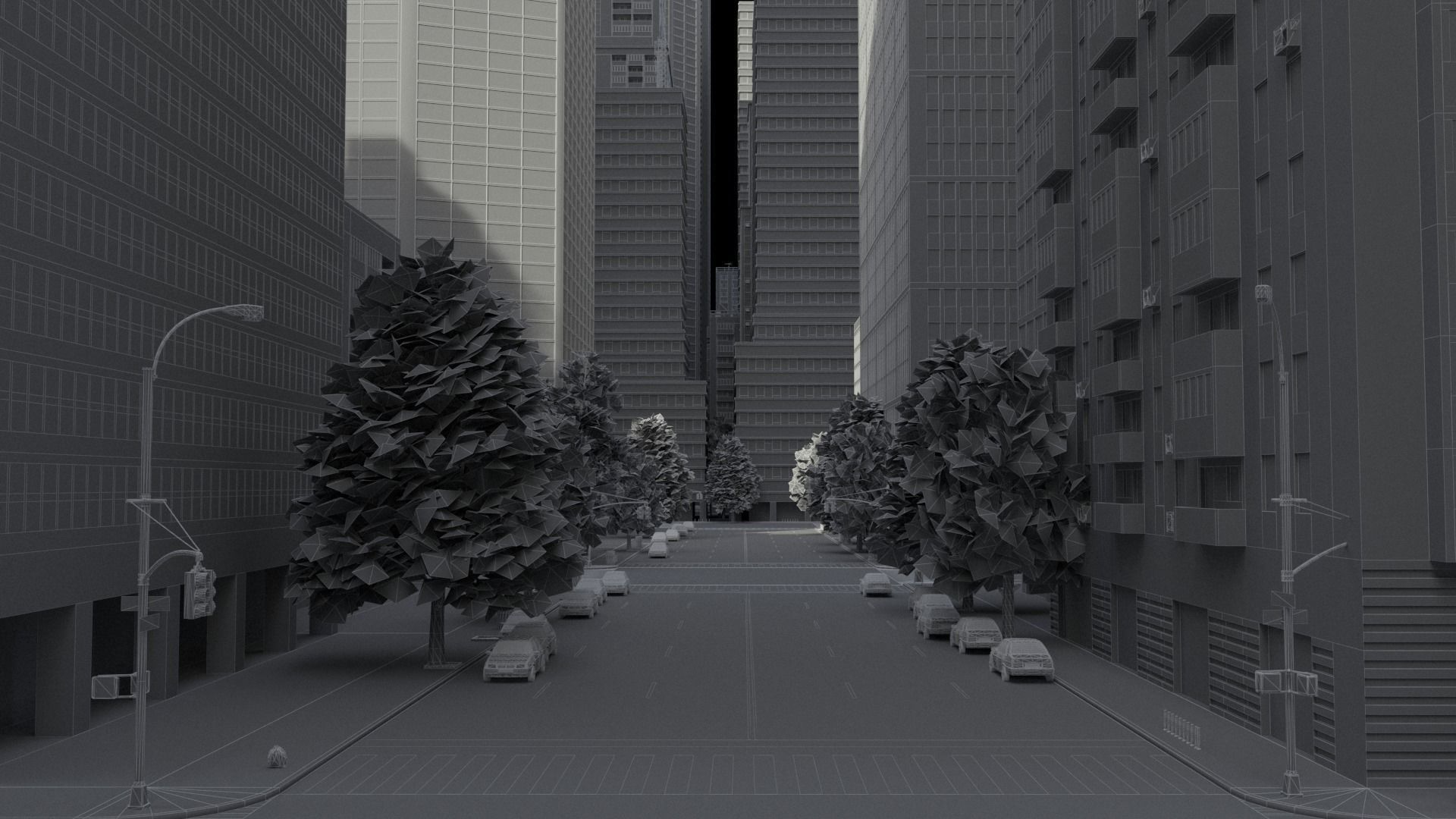 Realistic City R2 MAYA Low-poly 3D model_36