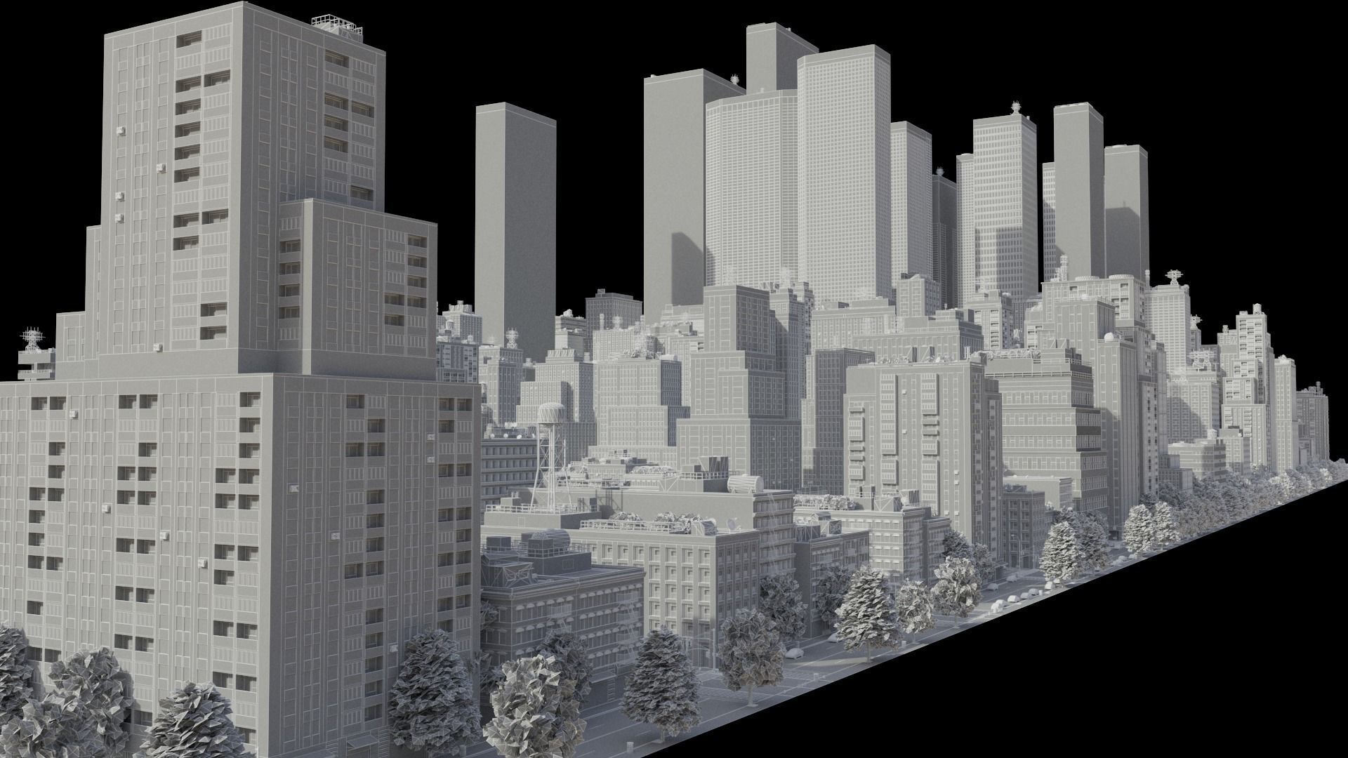 Realistic City R2 MAYA Low-poly 3D model_54