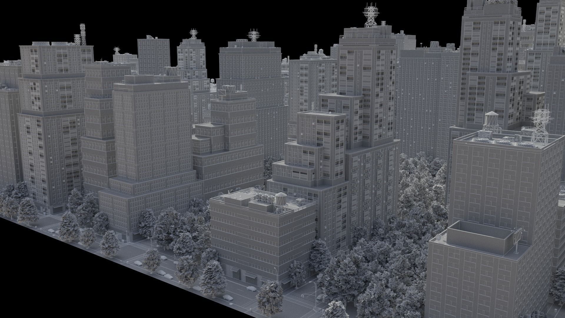 Realistic City R2 MAYA Low-poly 3D model_47