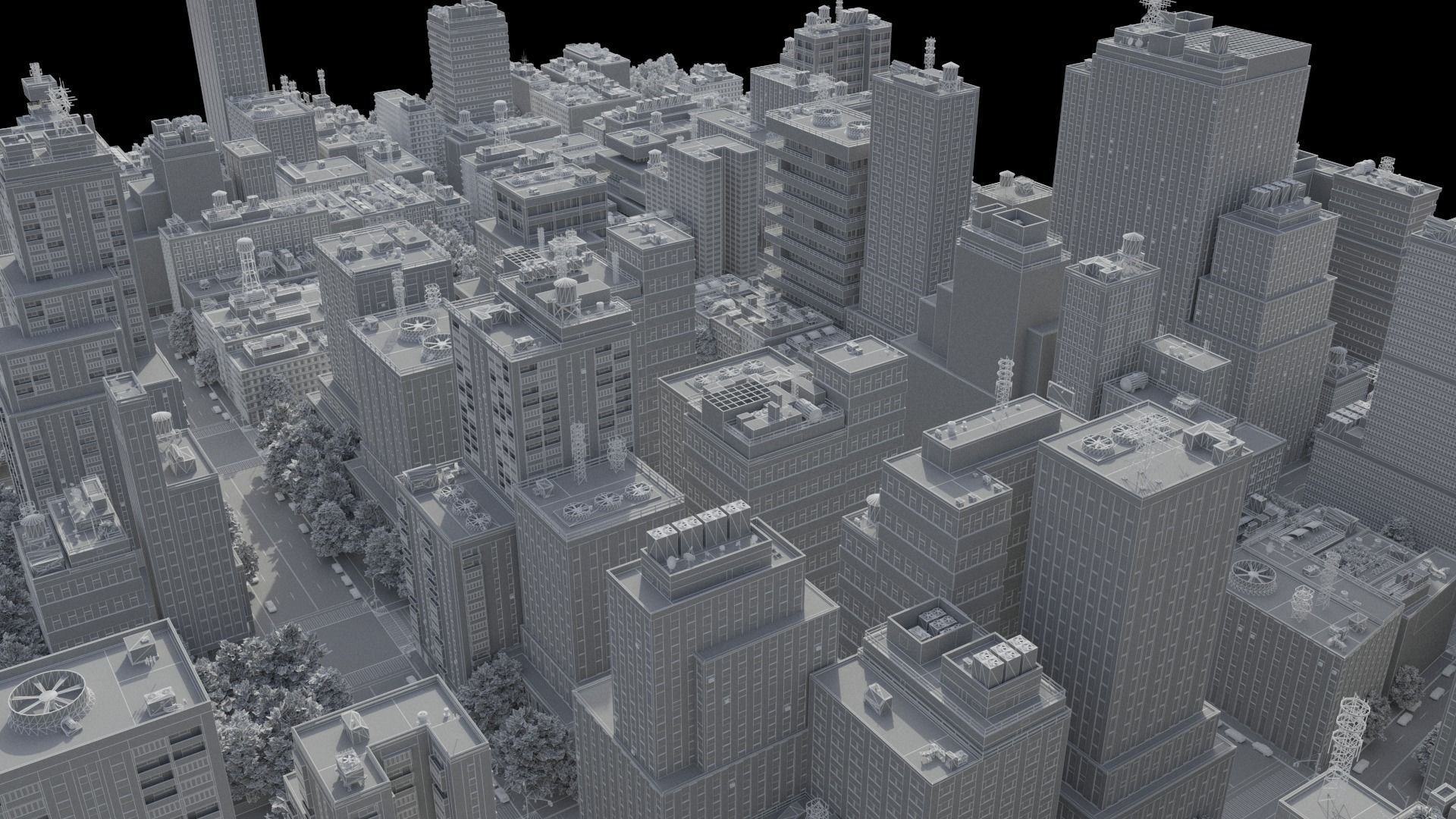 Realistic City R2 MAYA Low-poly 3D model_48