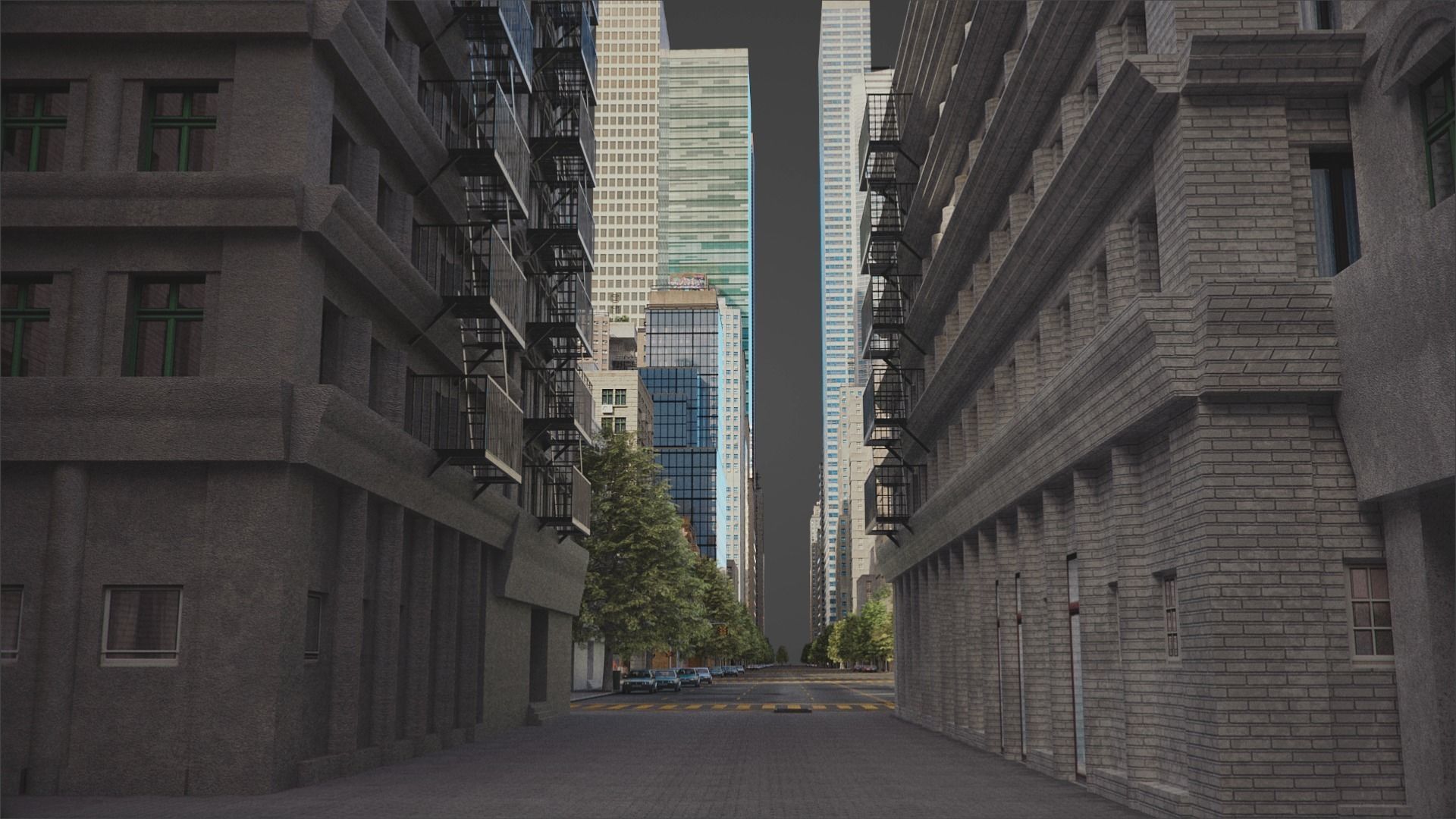 Realistic City R2 MAYA Low-poly 3D model_11