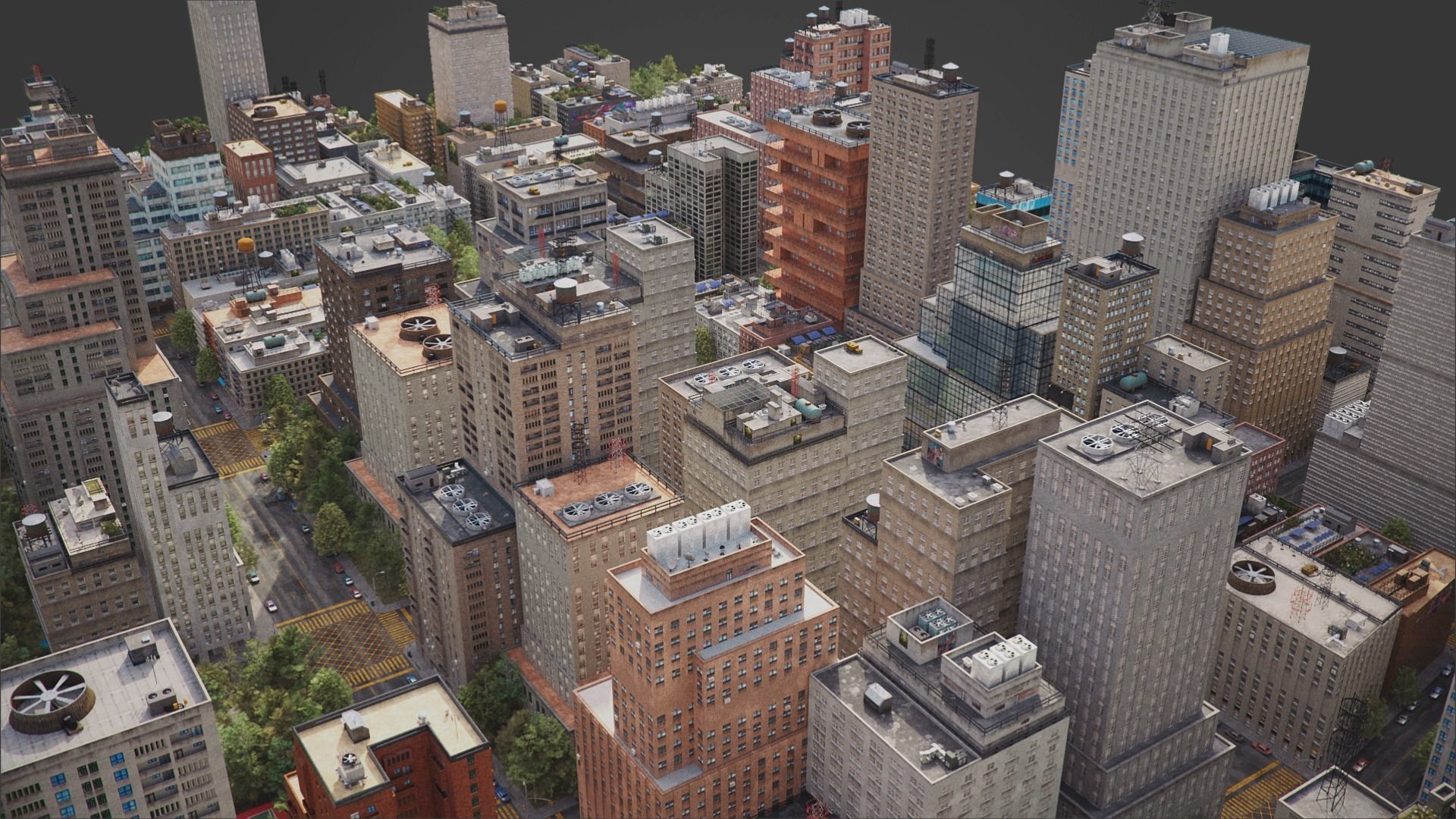 Realistic City R2 MAYA Low-poly 3D model_14