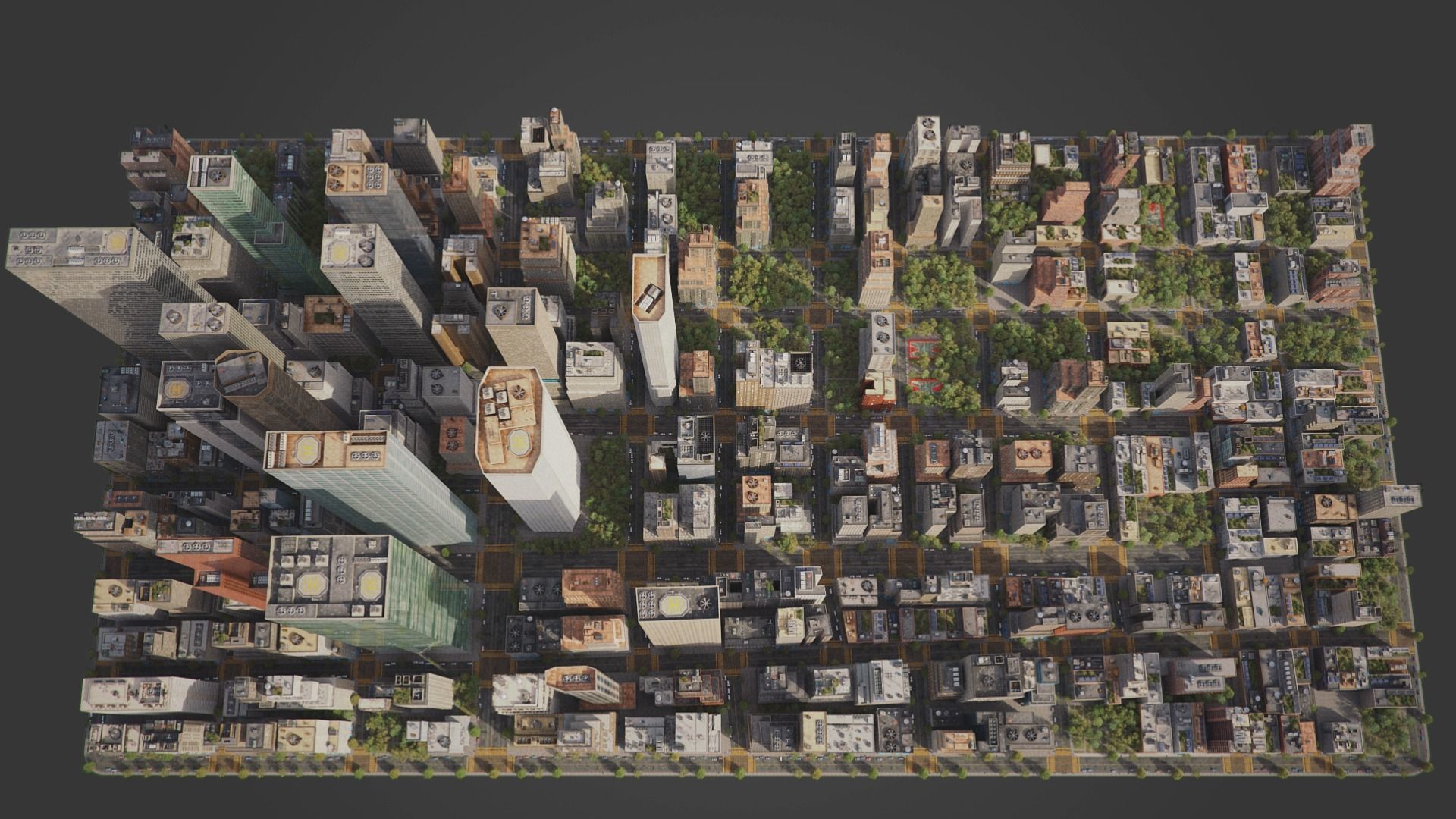 Realistic City R2 MAYA Low-poly 3D model_9