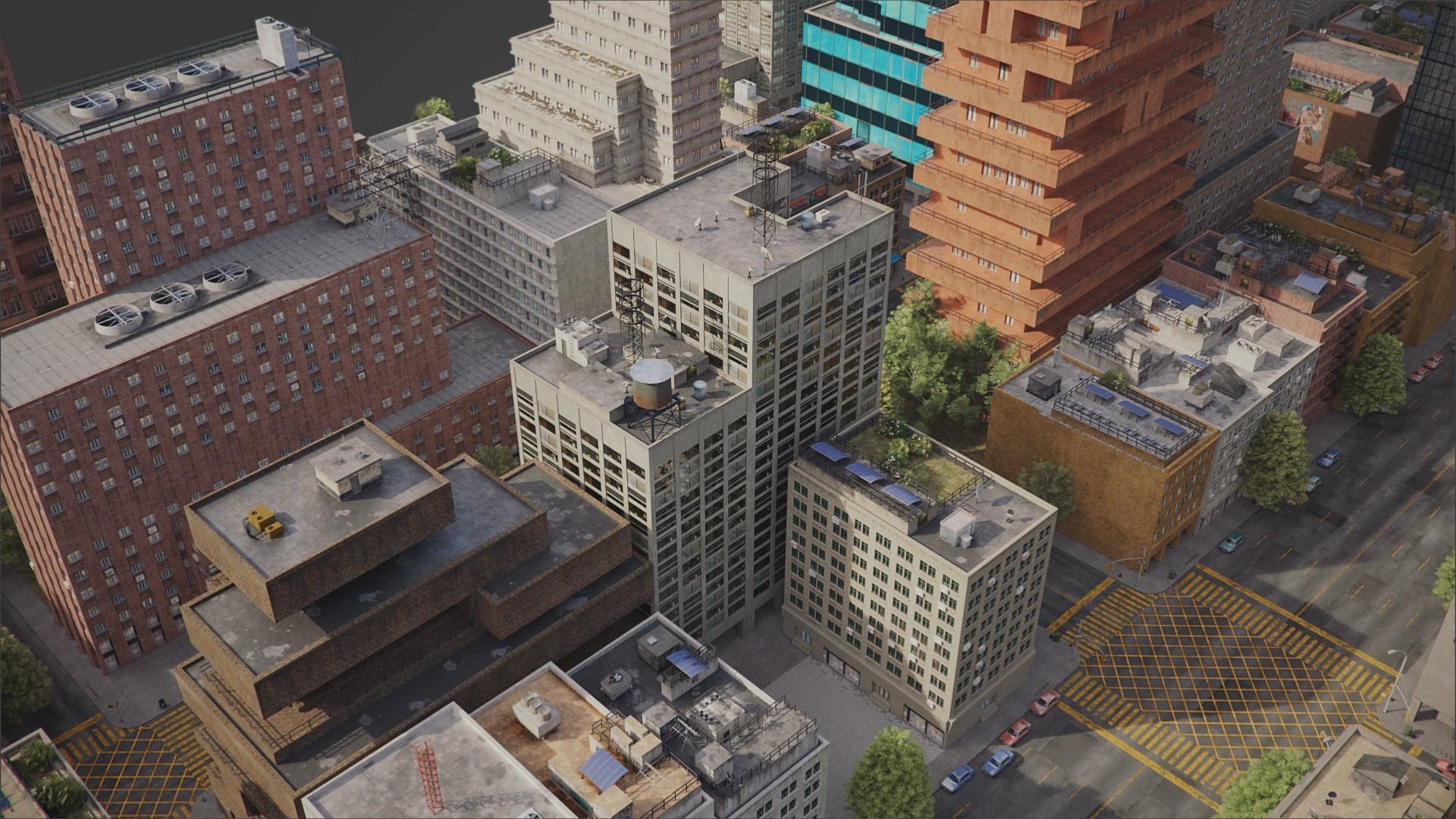 Realistic City R2 MAYA Low-poly 3D model_13