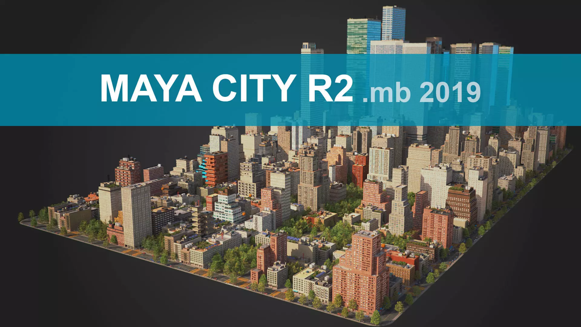 Realistic City R2 MAYA Low-poly 3D model_0