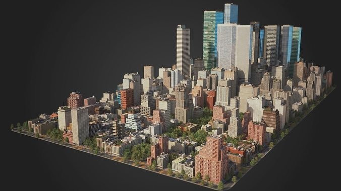 Realistic City R2 MAYA Low-poly 3D model 2