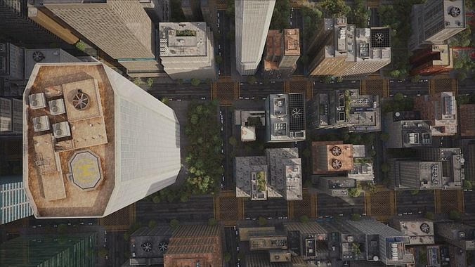 Realistic City R2 MAYA Low-poly 3D model 4