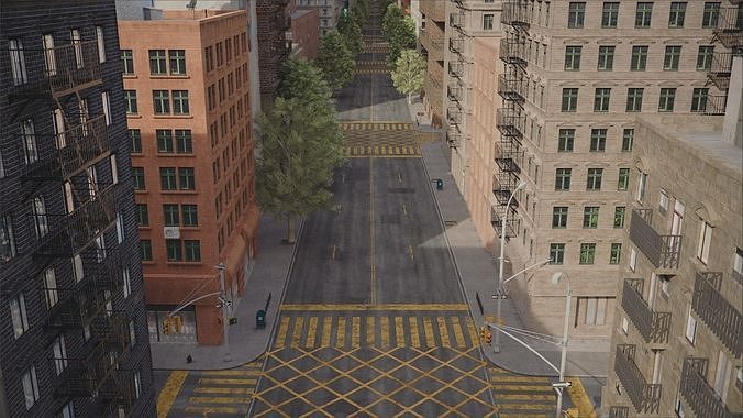 Realistic City R2 MAYA Low-poly 3D model 6