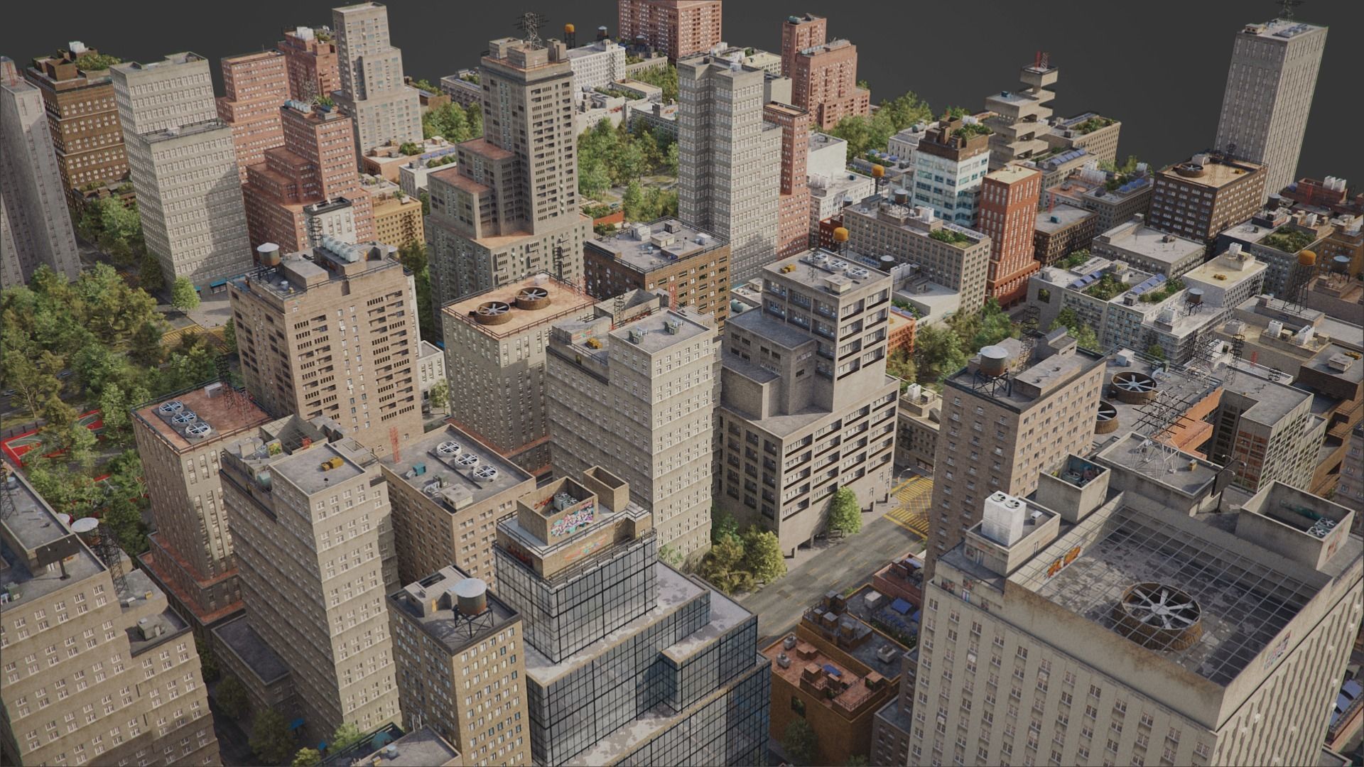 Realistic City R2 MAYA Low-poly 3D model_8