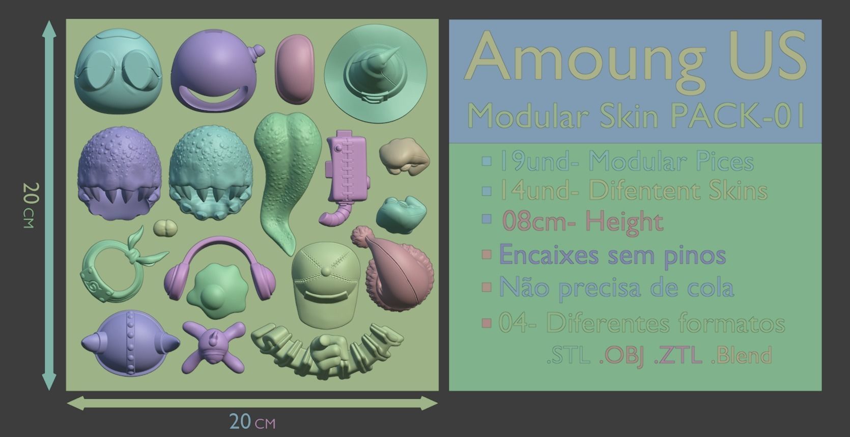 AMOUNG US - MODULAR SKIN PACK - 01 3D print model_2