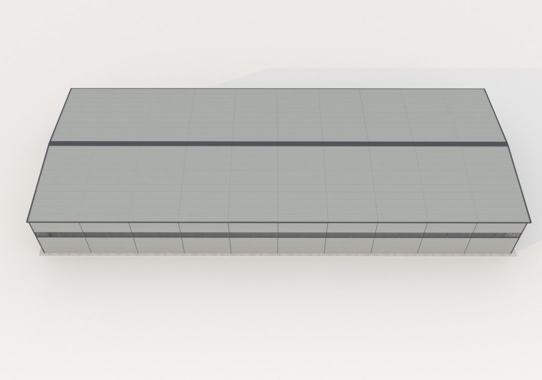 Industrial metal hangar Low-poly 3D model_6