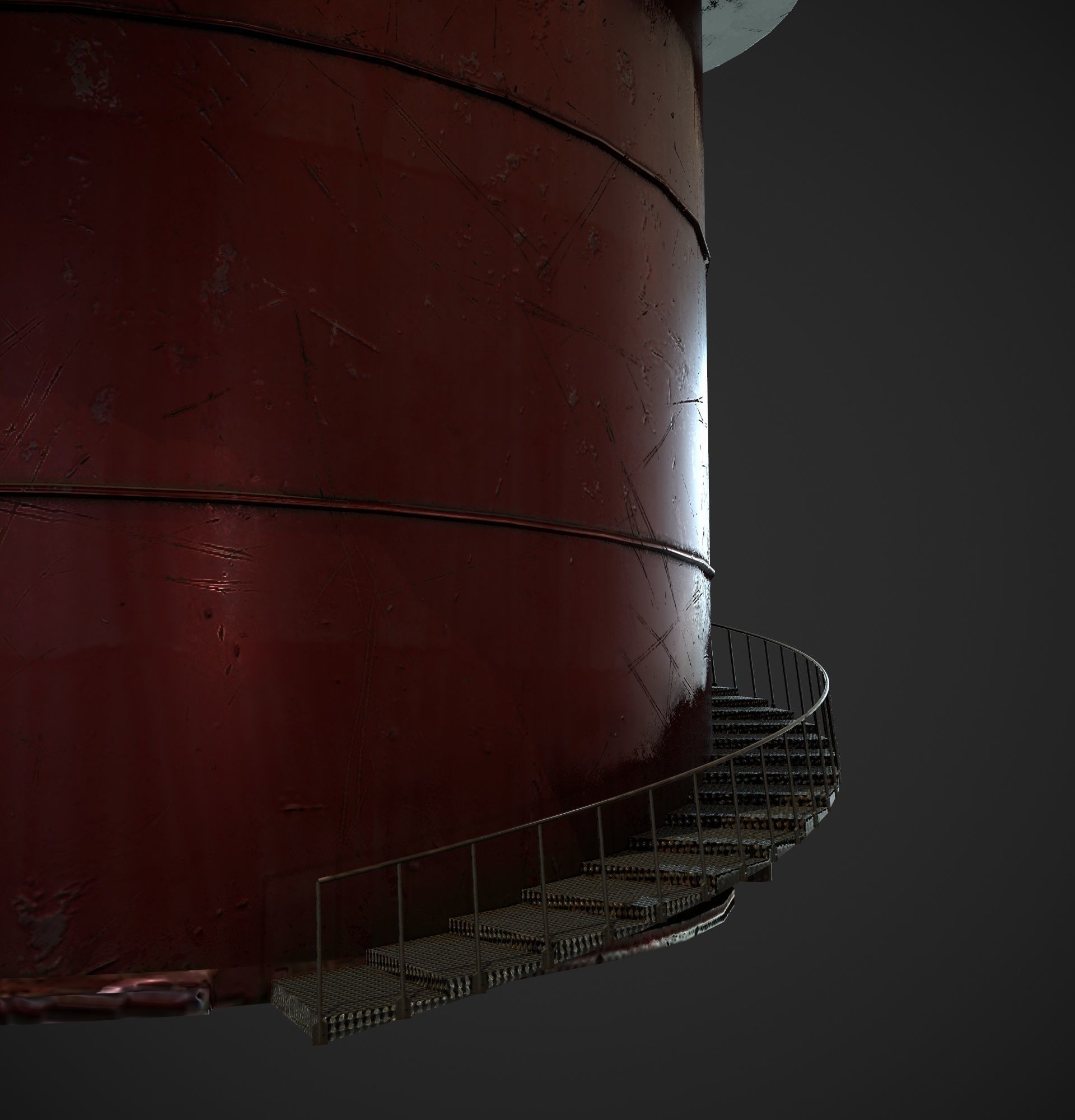 Gas Tank Low-poly 3D model_7