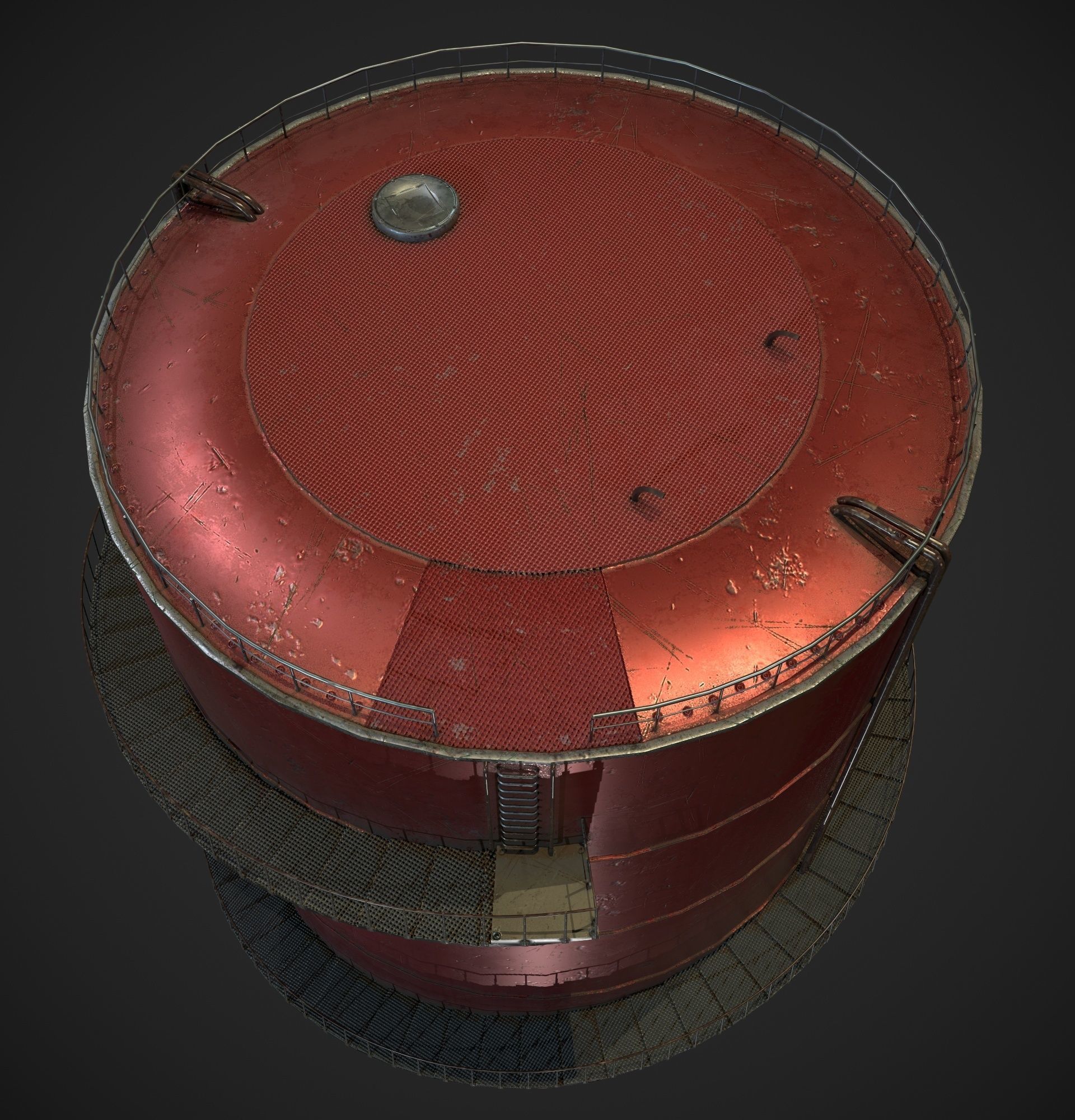Gas Tank Low-poly 3D model_6