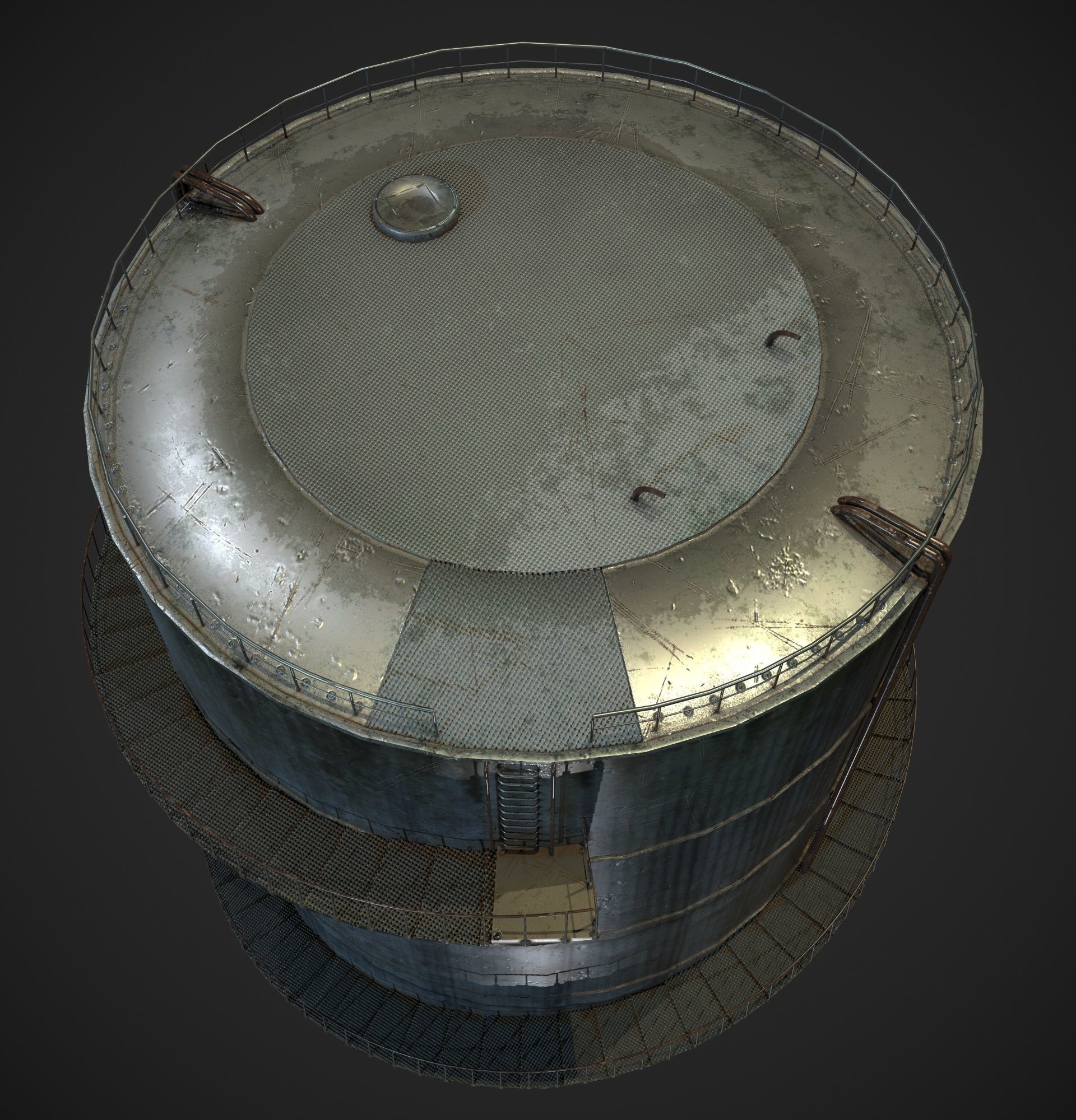 Gas Tank Low-poly 3D model_5