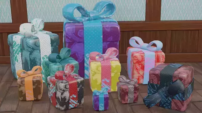 Gifts gift boxes for sims Free low-poly 3D model