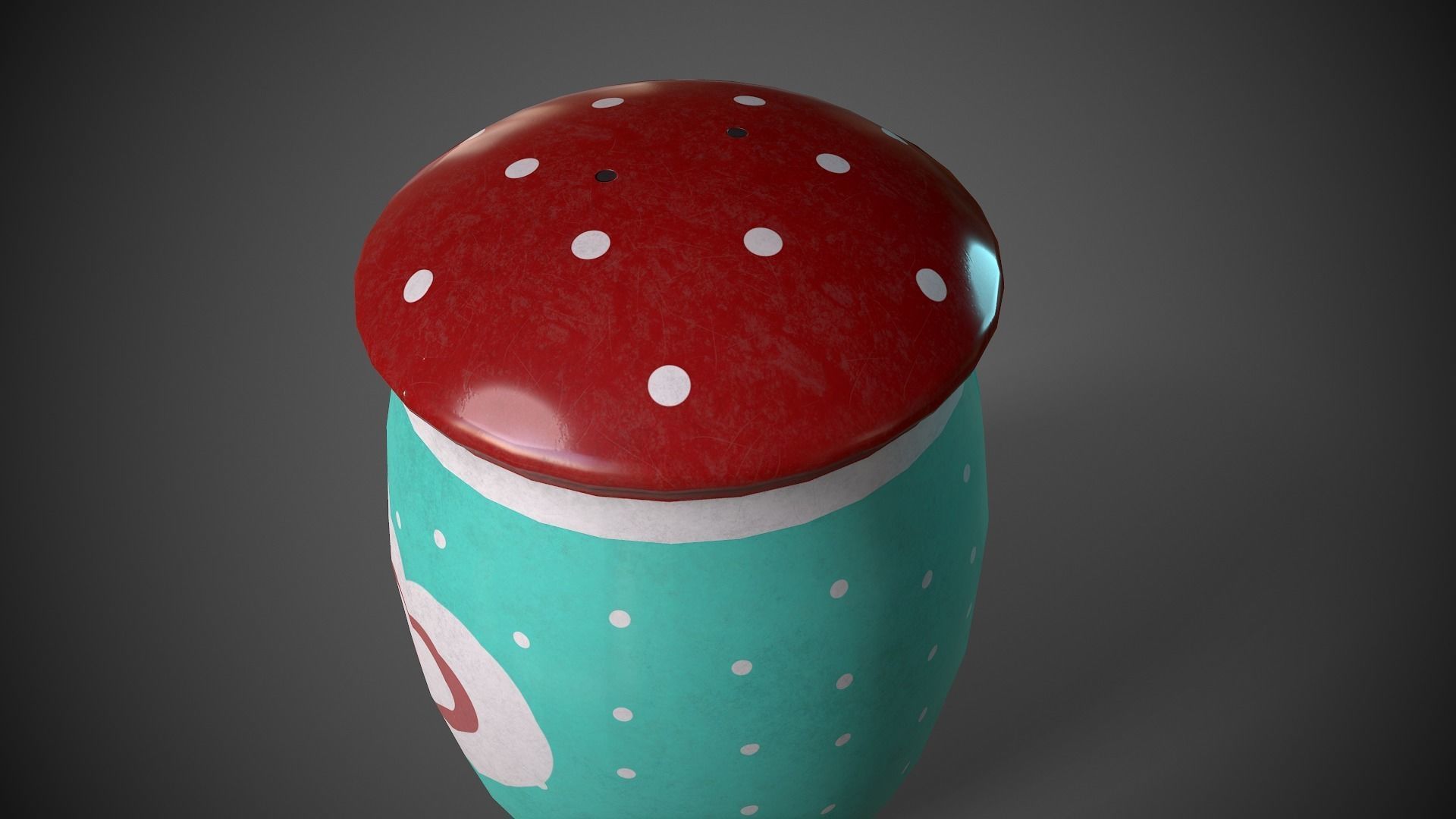 Decorative Salt Shaker Dirty Item Low-poly 3D model_2