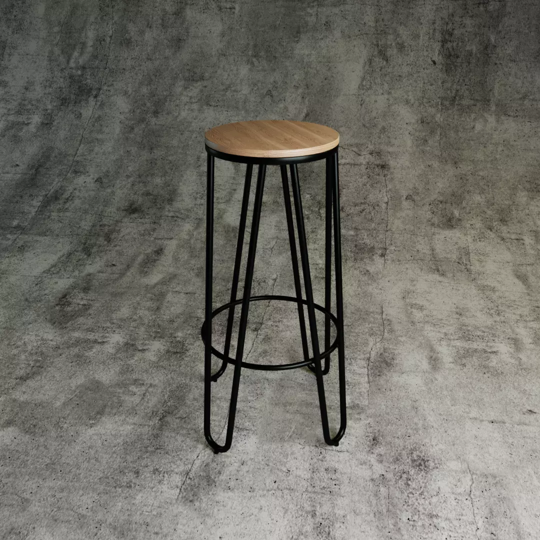 Modern bar stool 3D model_0
