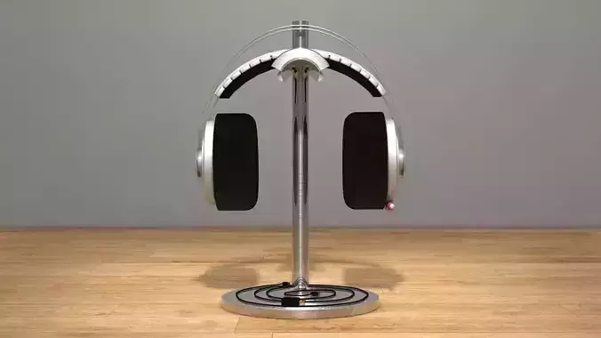 Headphones With Stand 3D model
