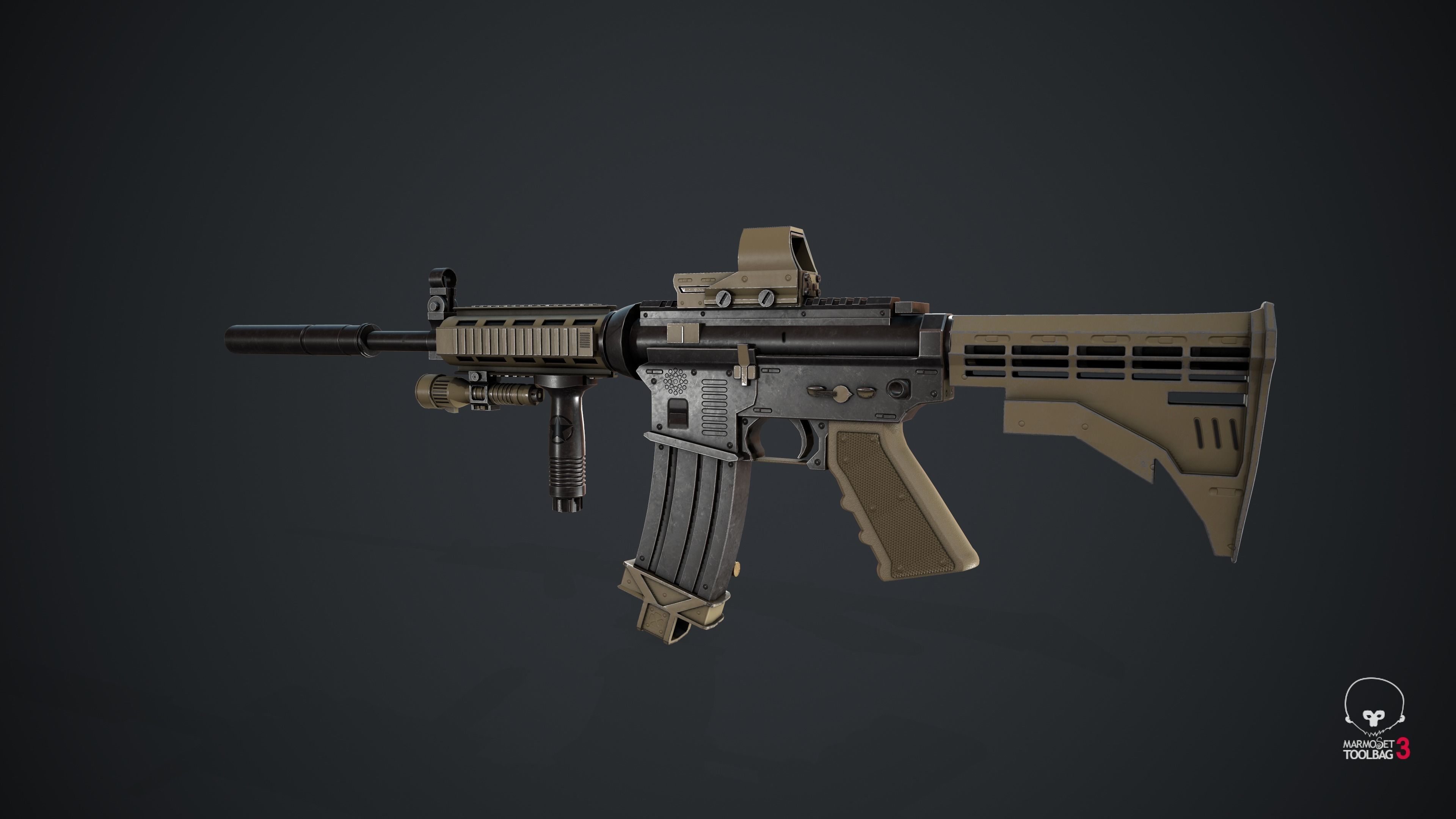 M4A1 3D Model ar - rifle Low-poly 3D model_13