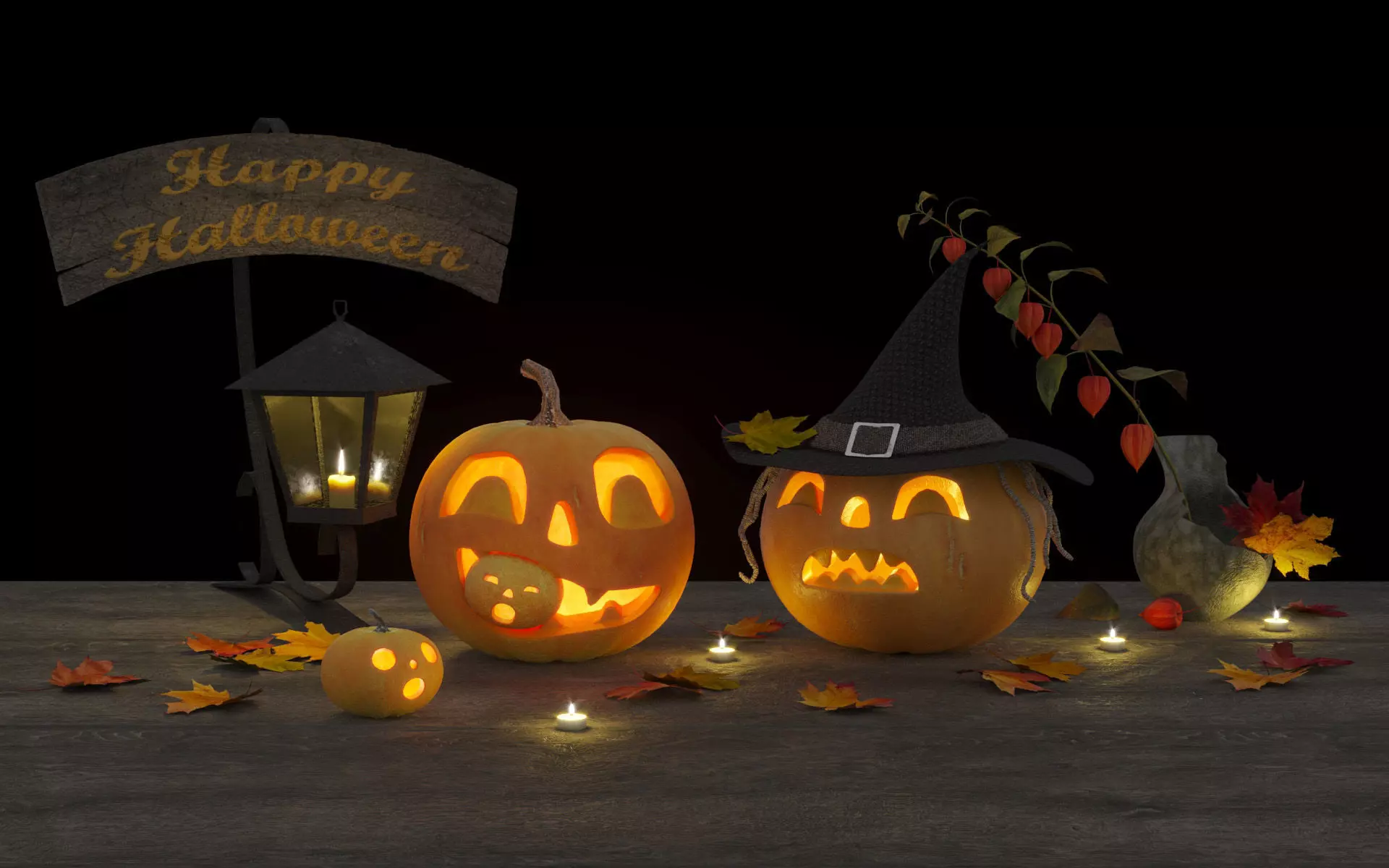 Happy Halloween Low-poly 3D model