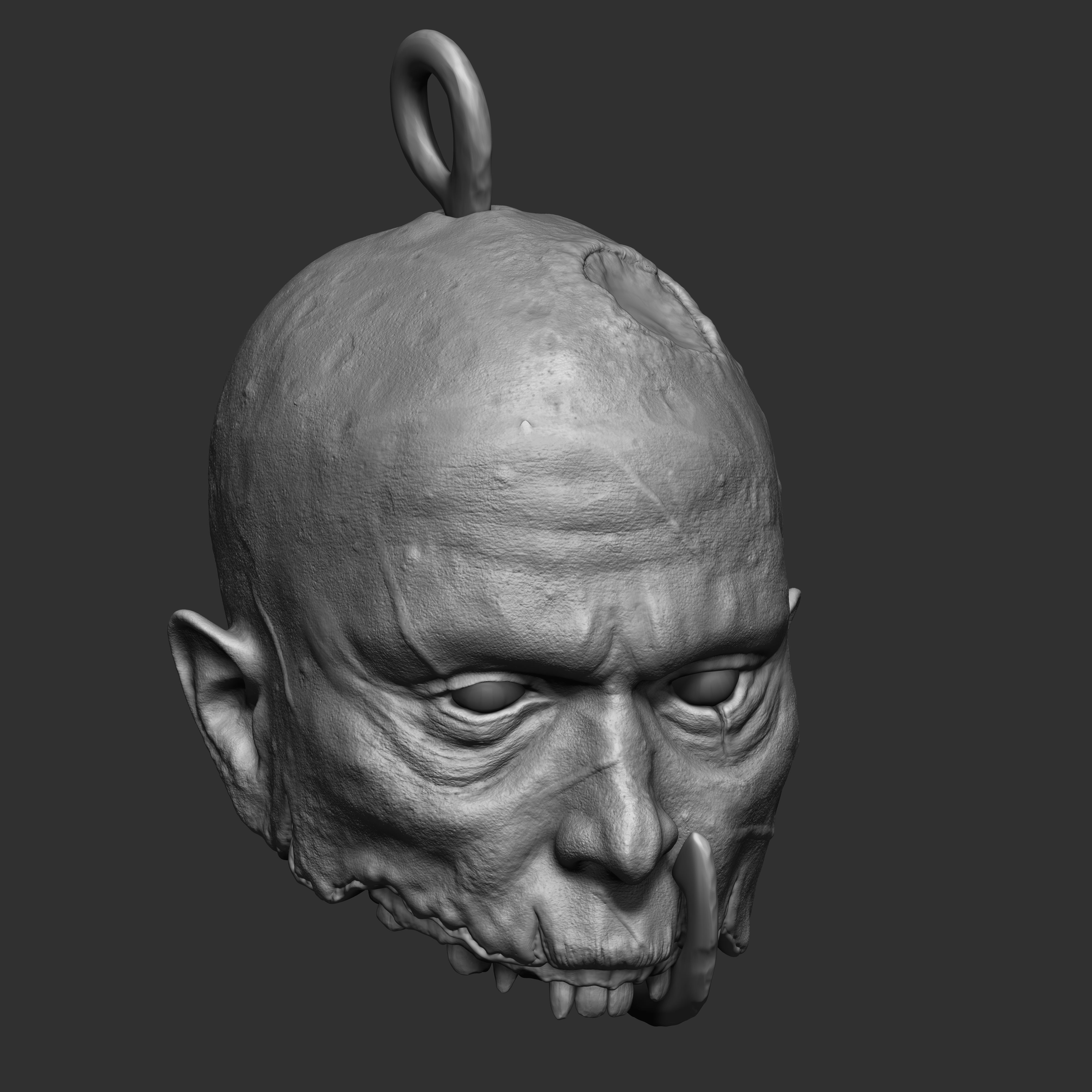 Decapitated-dead-Zombie Heads High Poly and Low Poly  Low-poly 3D model_9