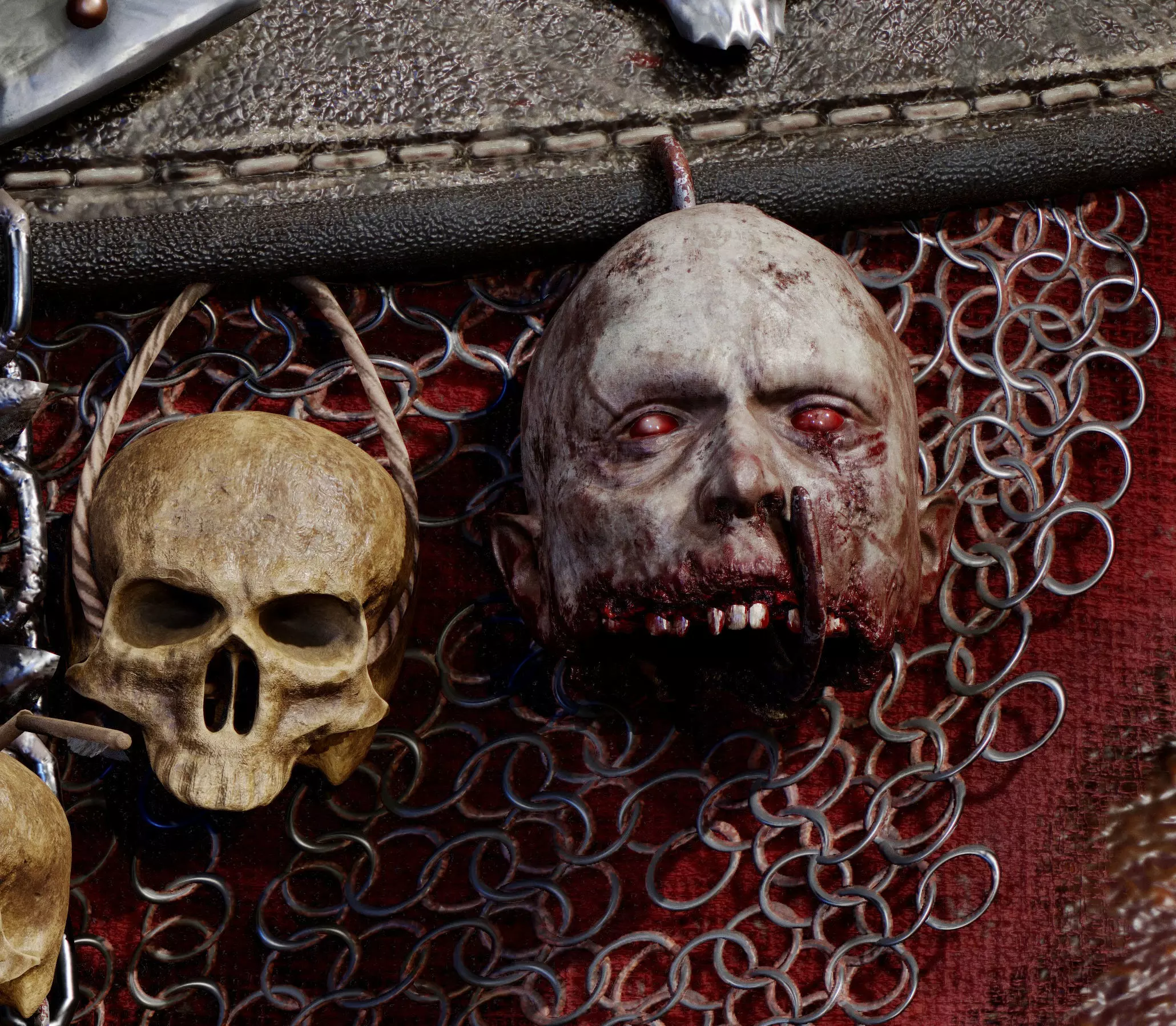 Decapitated-dead-Zombie Heads High Poly and Low Poly  Low-poly 3D model_0