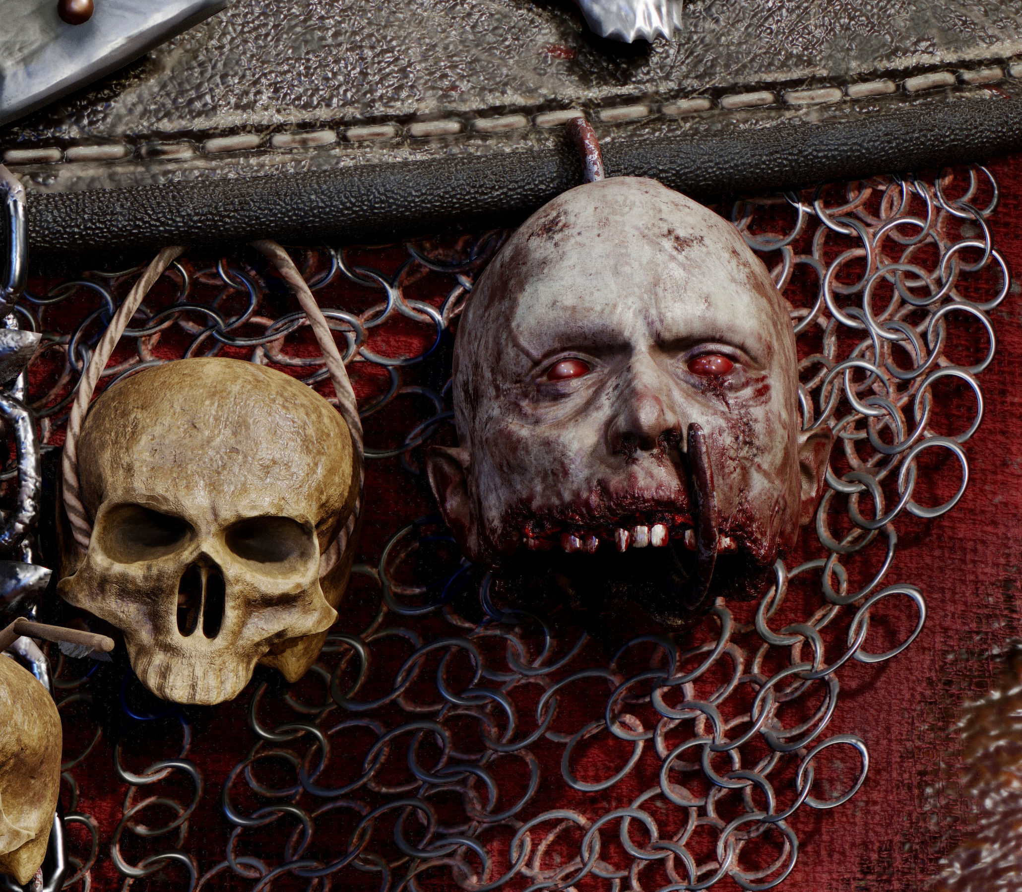 Decapitated-dead-Zombie Heads High Poly and Low Poly