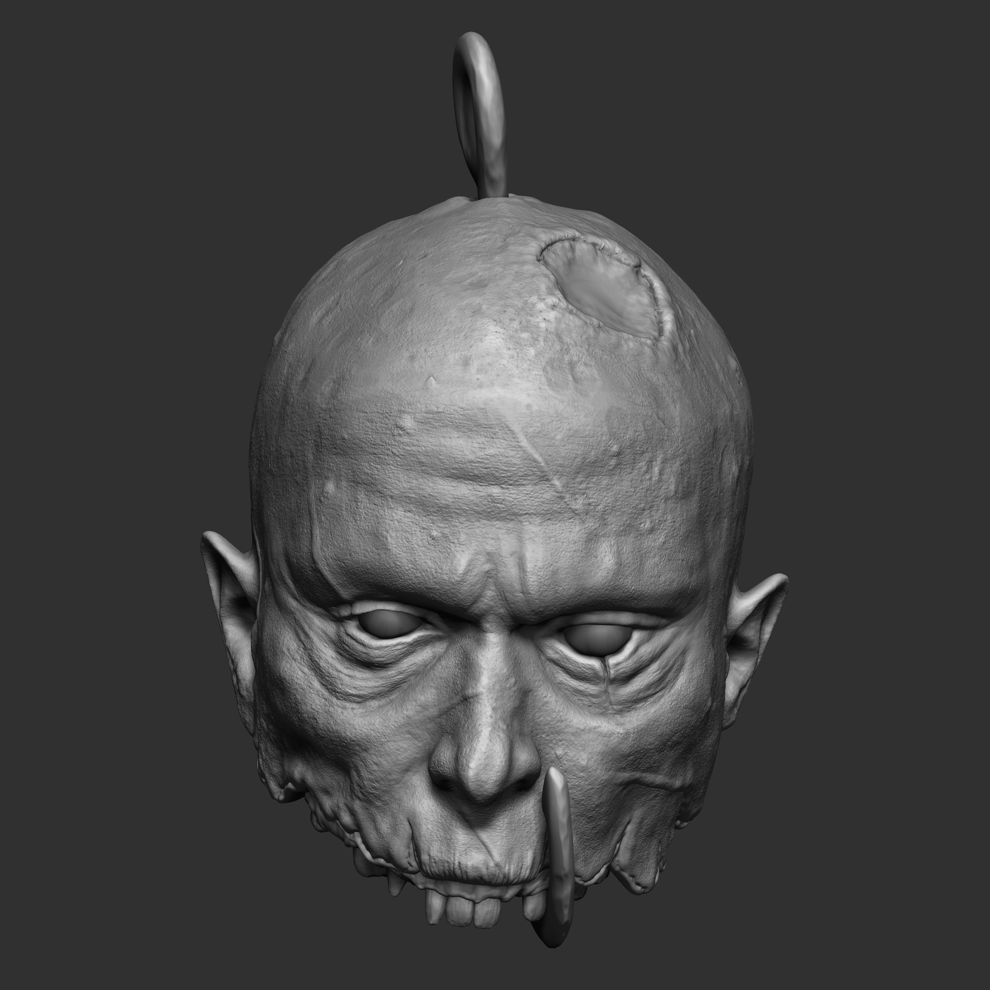 Decapitated-dead-Zombie Heads High Poly and Low Poly  Low-poly 3D model_10