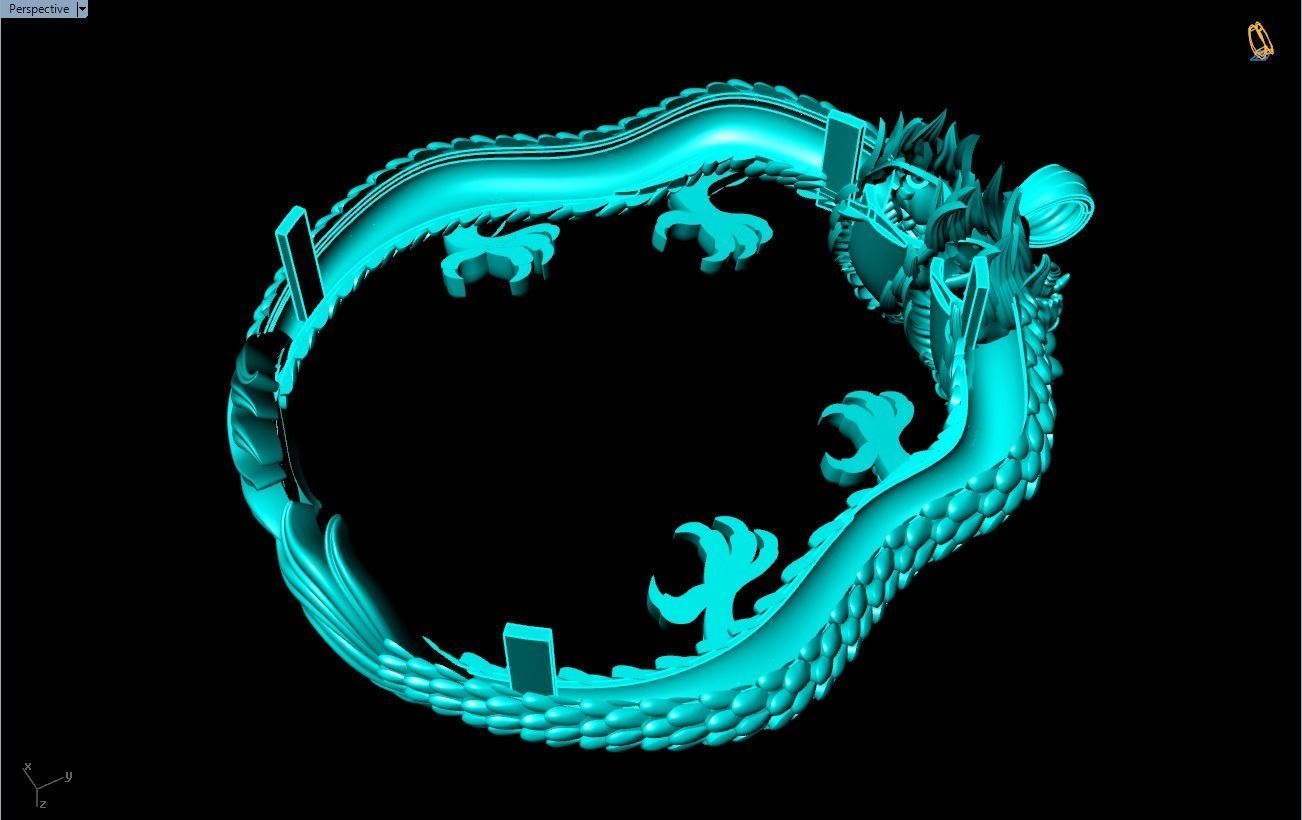 Dragon pendant - Double Dragon pendant 3D print model_7