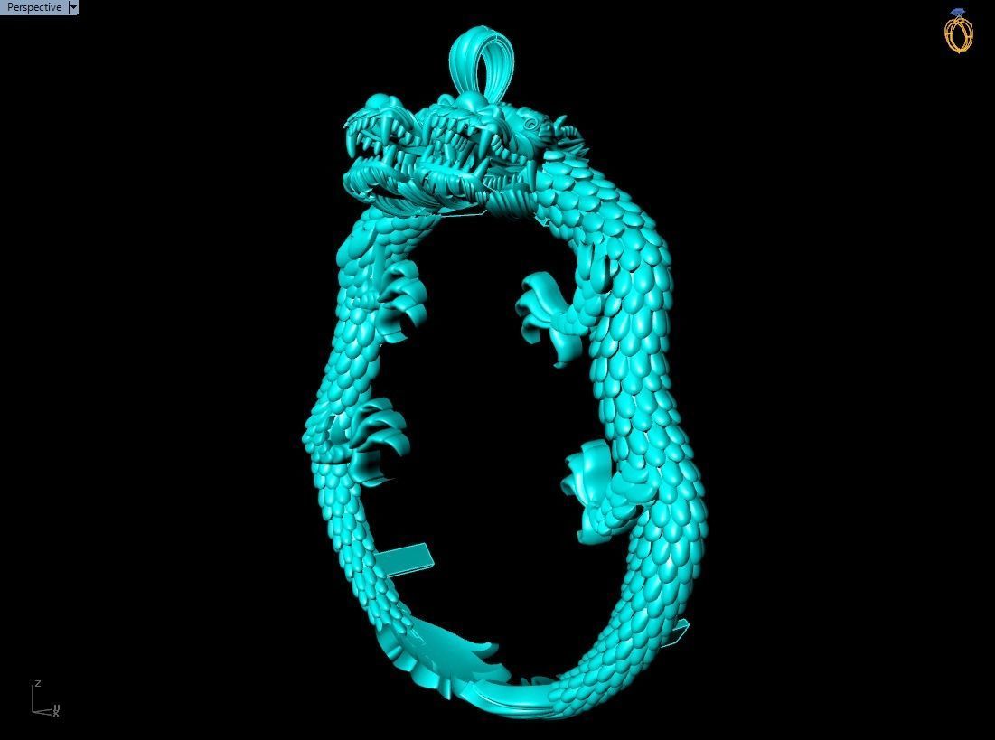 Dragon pendant - Double Dragon pendant 3D print model_10