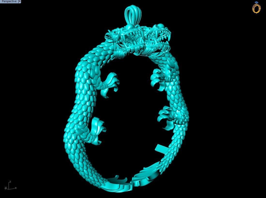Dragon pendant - Double Dragon pendant 3D print model_9