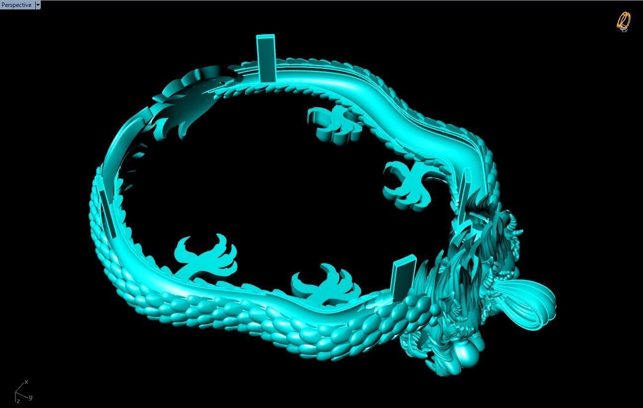 Dragon pendant - Double Dragon pendant 3D print model_8