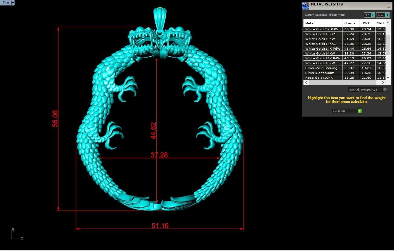 Dragon pendant - Double Dragon pendant 3D print model_6