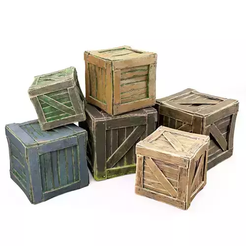 Box wooden crate cartoon pack