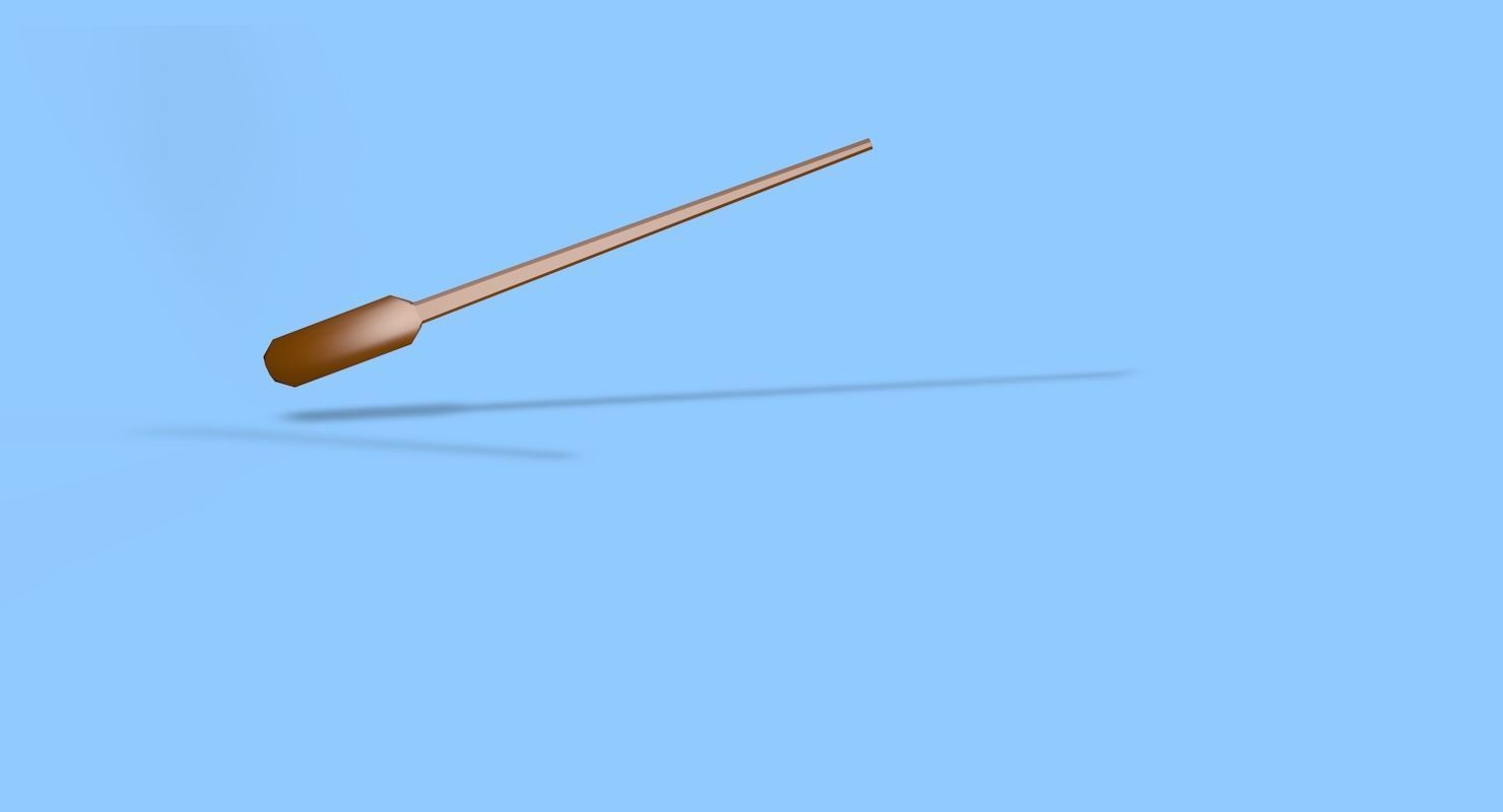 Boat Low Poly wooden with paddle Low-poly 3D model_8