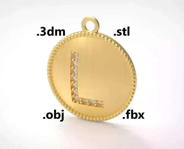 Model 177 Alphabets Necklace  The Letter L Necklace Camber 3D print model