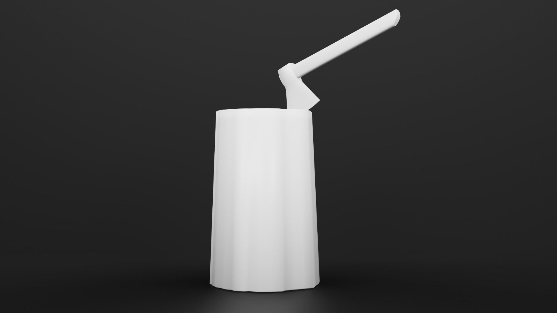 Stump and rusty axe 3D model_12