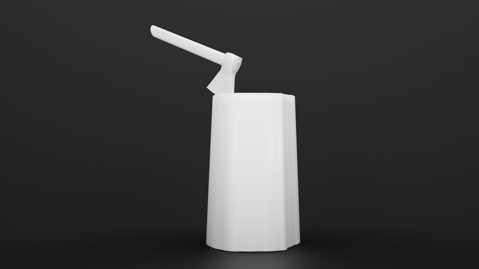 Stump and rusty axe 3D model_13