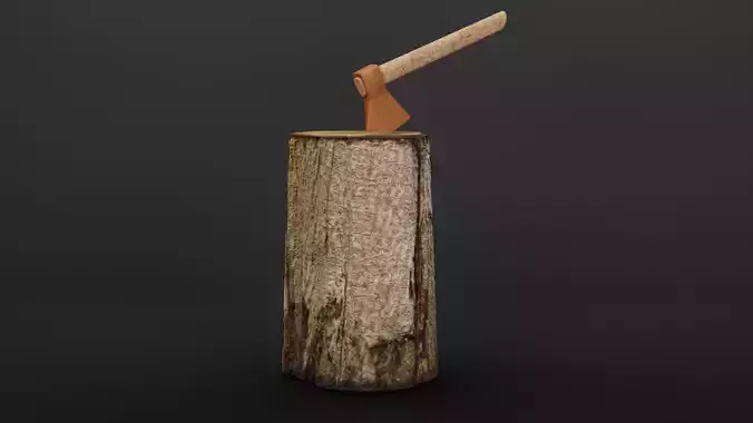 Stump and rusty axe