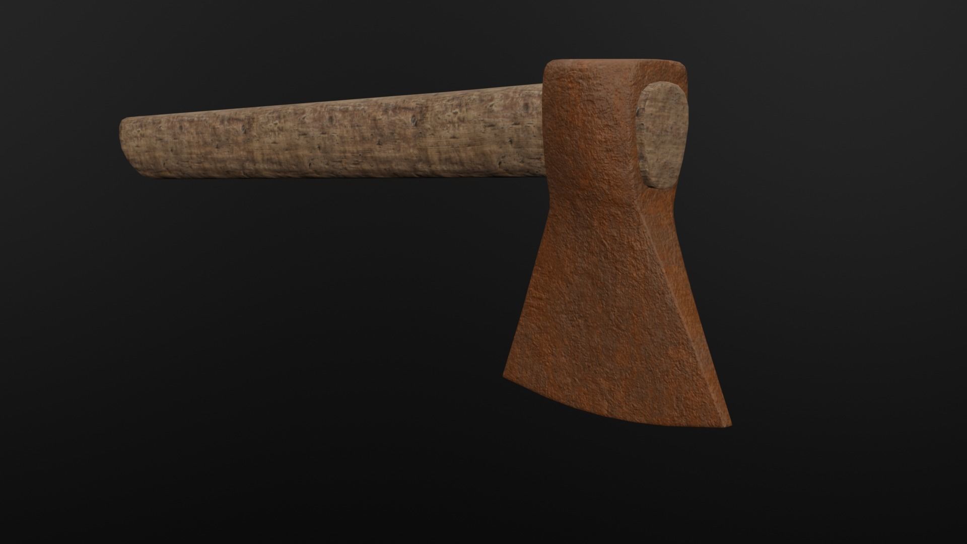 Stump and rusty axe 3D model_10