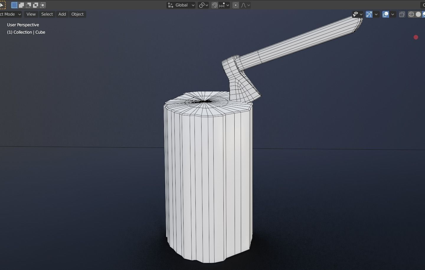 Stump and rusty axe 3D model_14