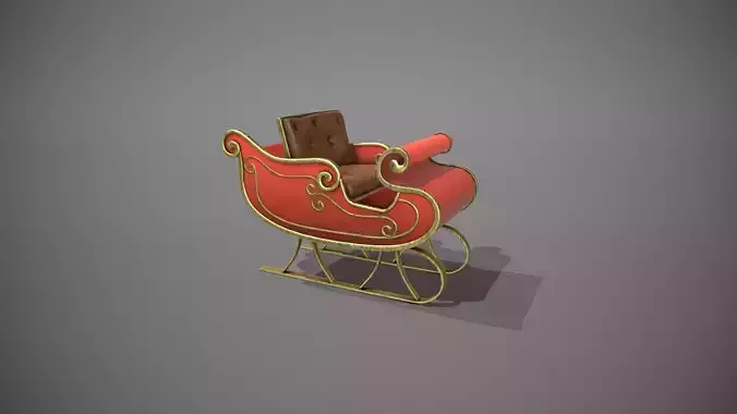 Santas Sleigh Low-poly 3D model