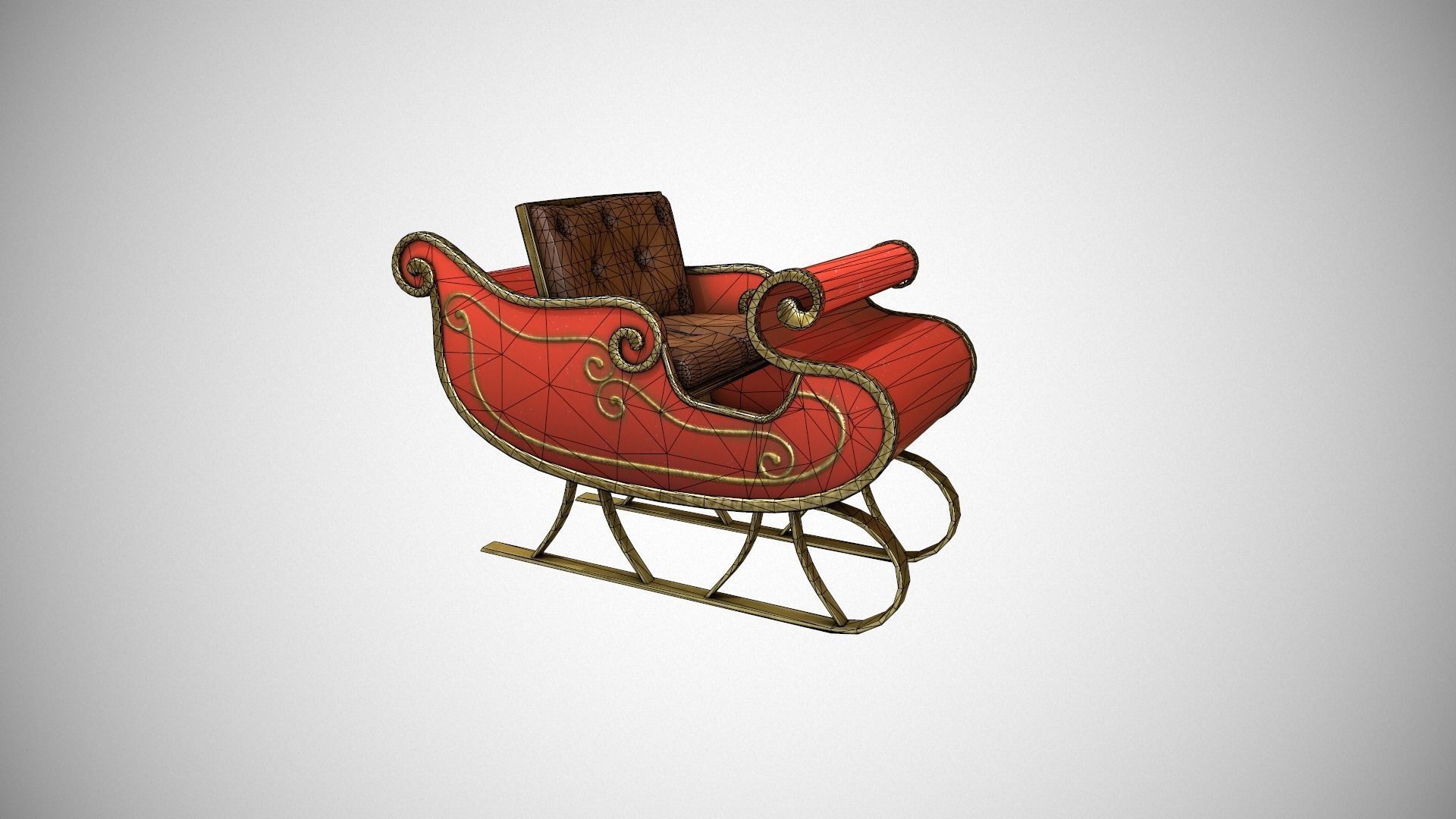 Santas Sleigh Low-poly 3D model_23