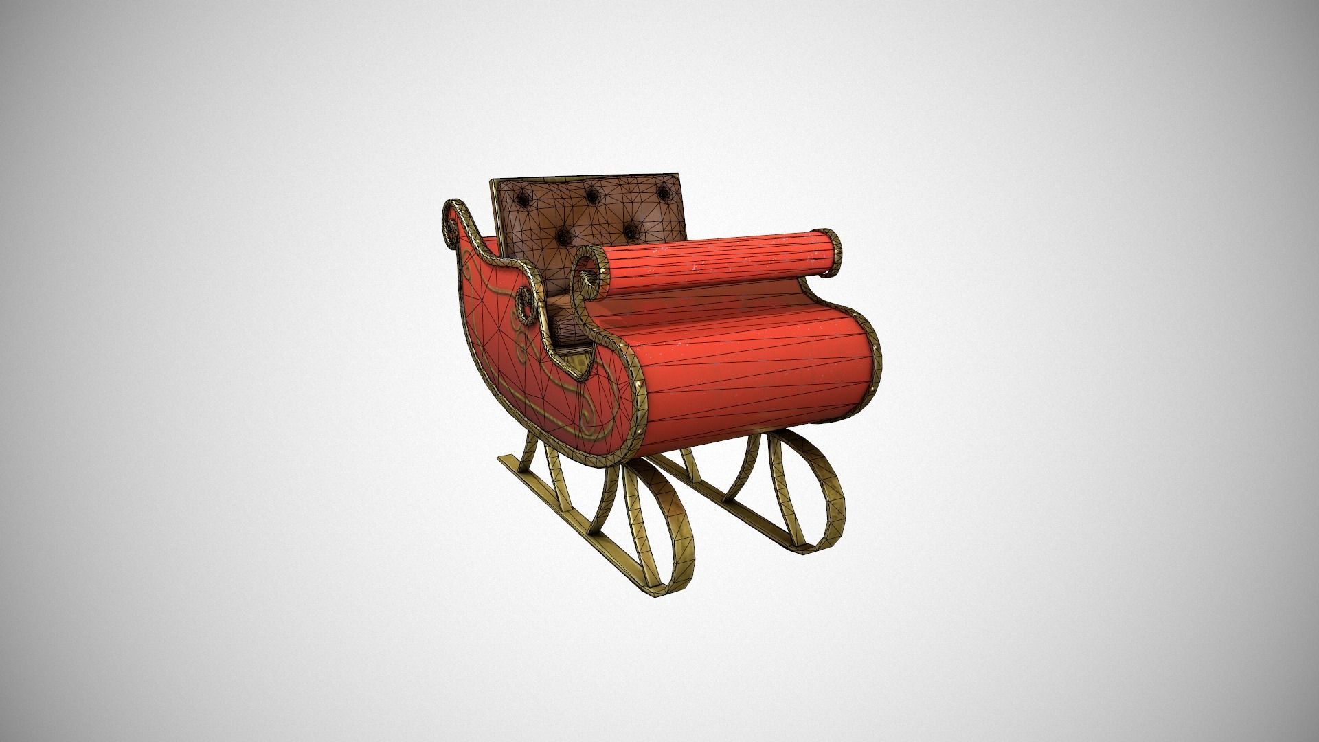 Santas Sleigh Low-poly 3D model_22